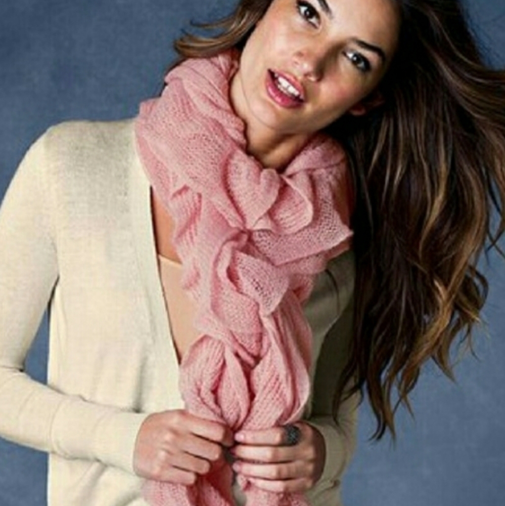 Like new pink ruffled scarf from Victoria Secret